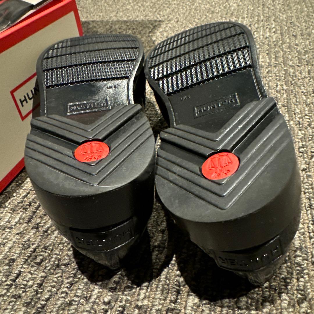 HUNTER レインシューズ レディース リファインド ボウ グロス ローファー