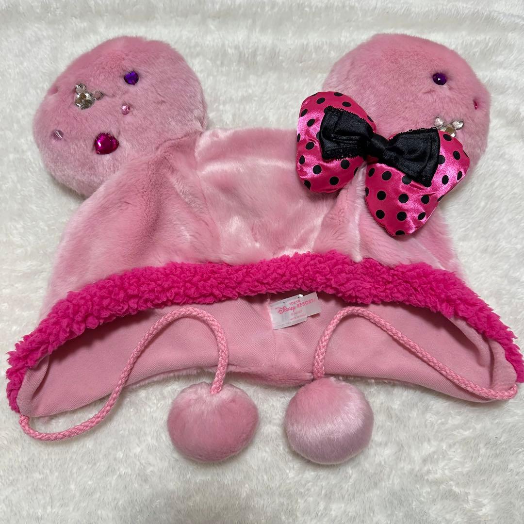 ディズニー　ファンキャップ　ファンダーランド　ミニー　ピンク　リボン　黒