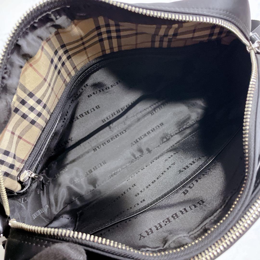 美品✨BURBERRY ショルダーバッグ 二層 ナイロン レザー ノバチェック