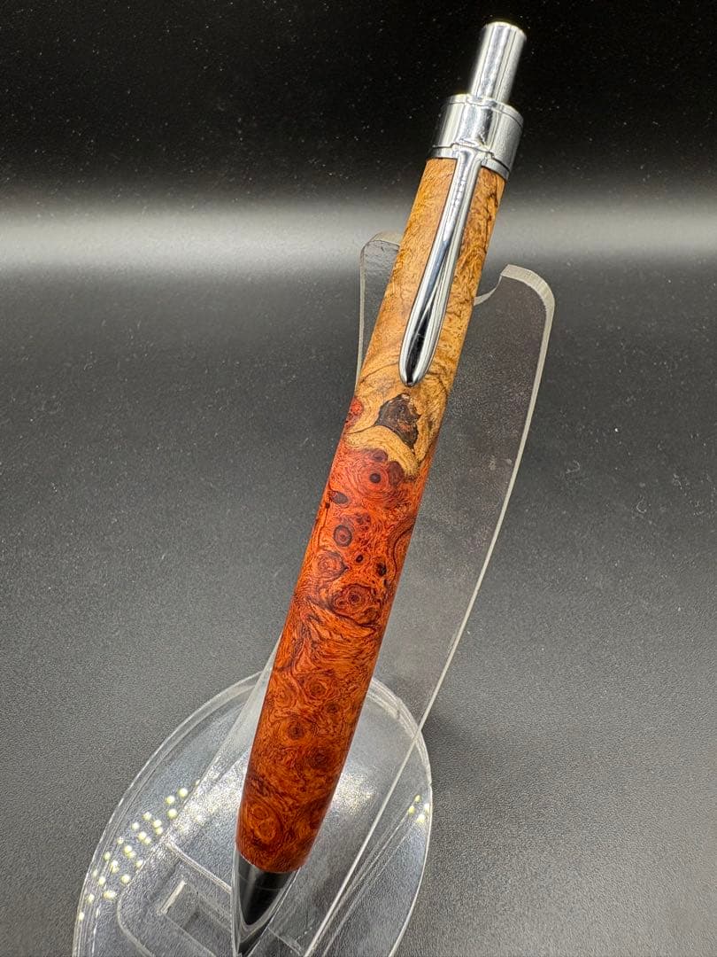 517本花梨　紅白　瘤杢　木軸シャーペン　ボールペン