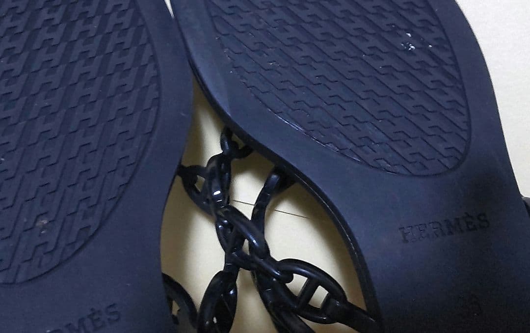 エルメス　サンダル　アイランド　ノワール　シェーヌダンクル