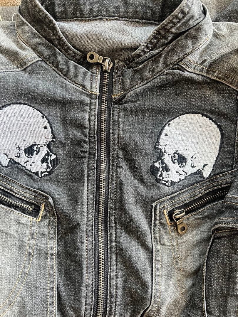 凍りのK 美品 PPFM 入手困難 スカル 刺繍 デニム つなぎ