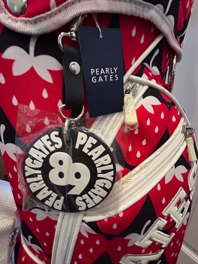 【人気モデル】PEARLY GATES キャディバッグ いちご柄　パーリーゲイツ