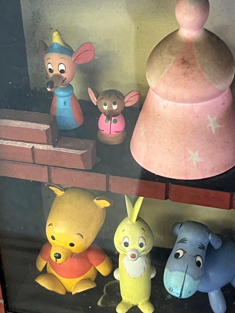 Disney ディズニー まんがこけし 19体　木製 飾り棚 昭和レトロ