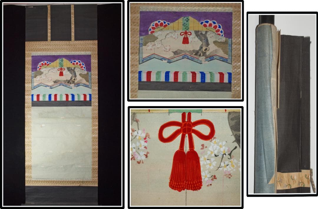 日本時代の掛け軸その　肉筆保証　激安骨董品　江戸鎌倉美术品 X1065C16-8