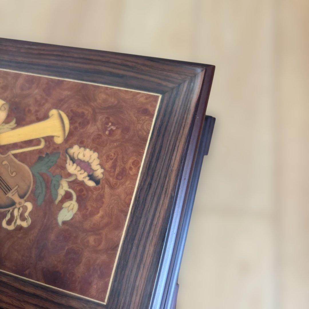 ⚠️箱のみ⚠️リュージュ72弁シリンダーオルゴール用 ボックス　空箱　楽器の象嵌模様