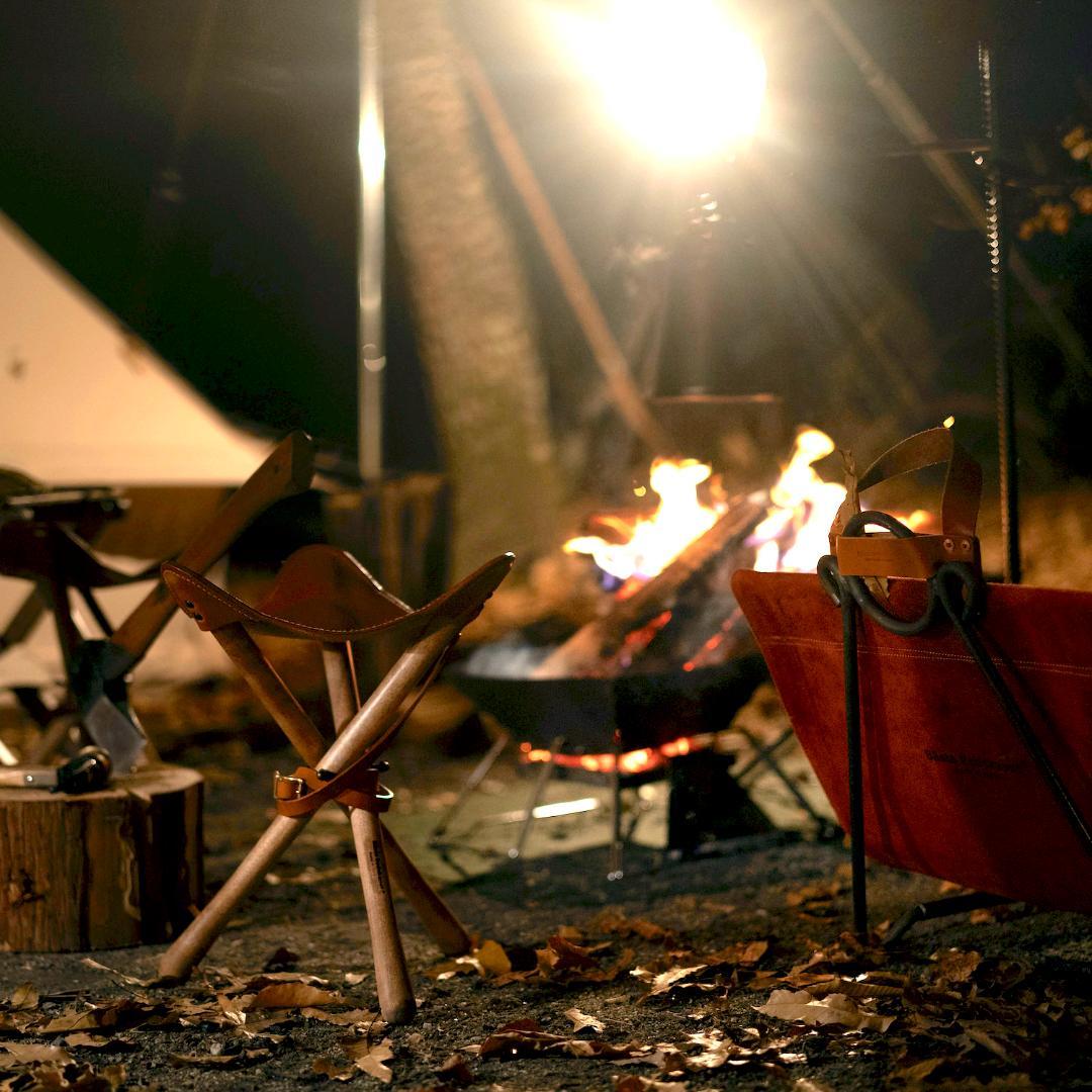 【焚き火チェア】エイジングヌメ basta_redskapet バーガンディー