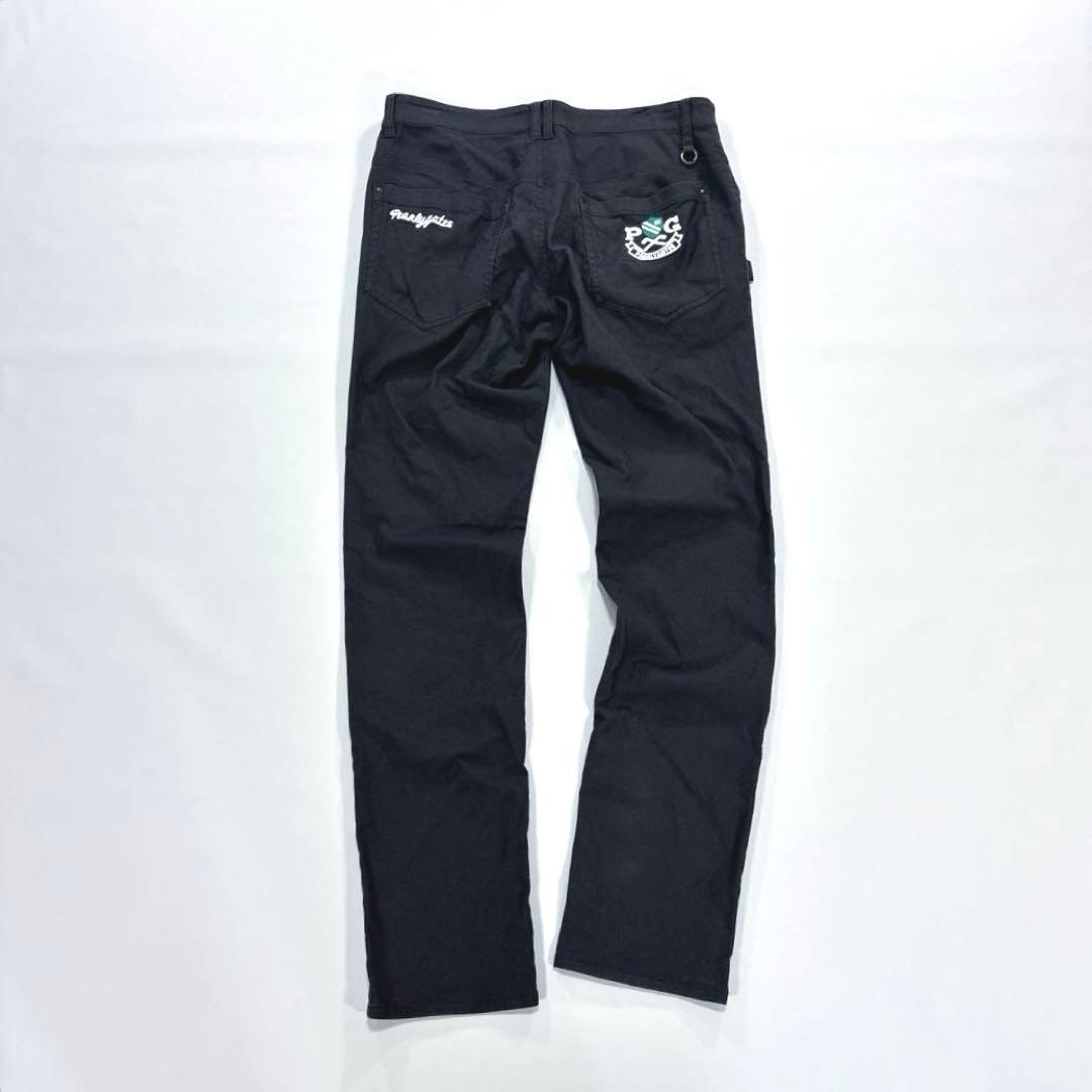 パーリーゲイツ　4/M メンズ　ロングパンツ　ブラック　刺繍ロゴ　バックロゴ