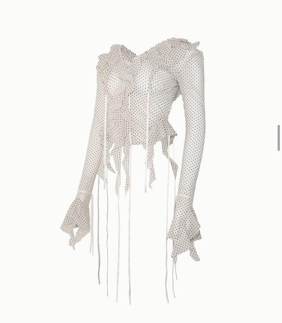 トップス S dot flow frill tops THEREDTHREAD