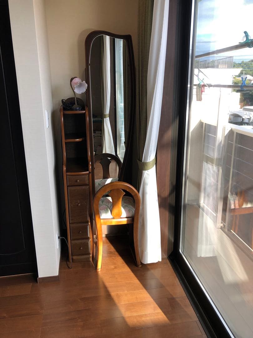 木製ドレッサー・鏡台 引き出し付き　椅子とセット販売