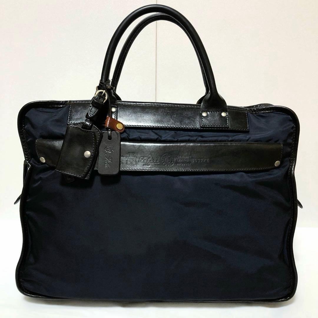 美品✨人気 フェリージ ビジネスバッグ 8637/2 A4可 大容量 ネイビー