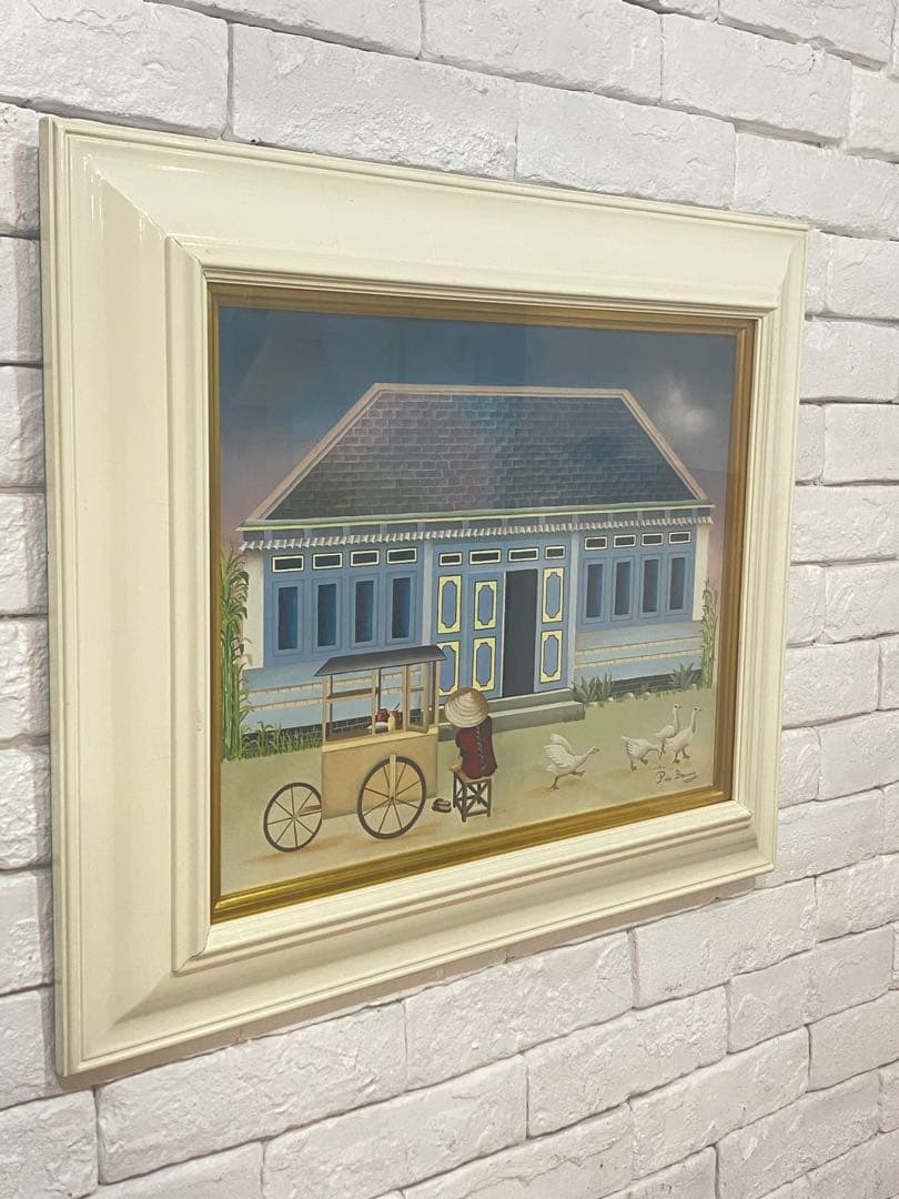 ⭐️全国送料無料】油絵　キャンディー売り6号　絵画　アンティーク　輸入品　フランス