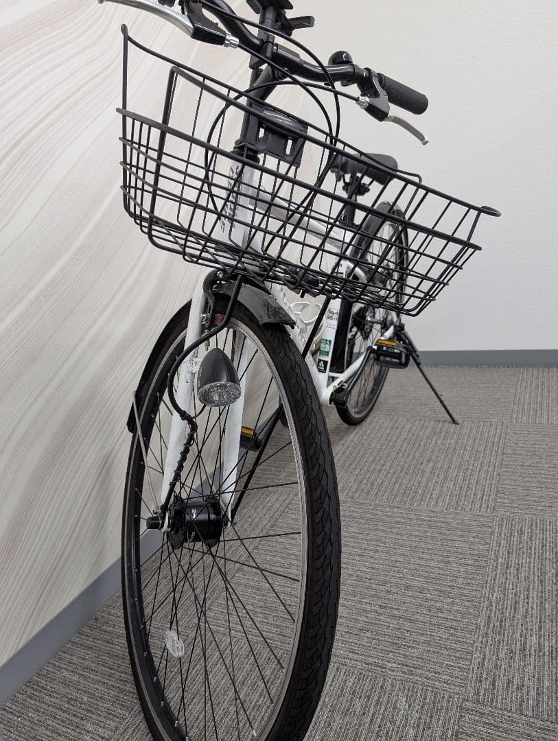 シティサイクル ホワイト 前面バスケット付き✴️茨城県水戸市姫子