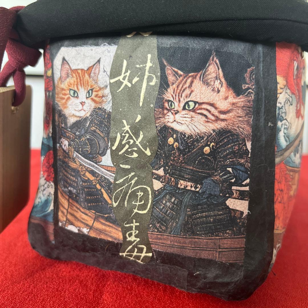 侍猫 一閑張り バッグ かごバッグ ハンドバッグ 和柄 猫 龍 小さめ