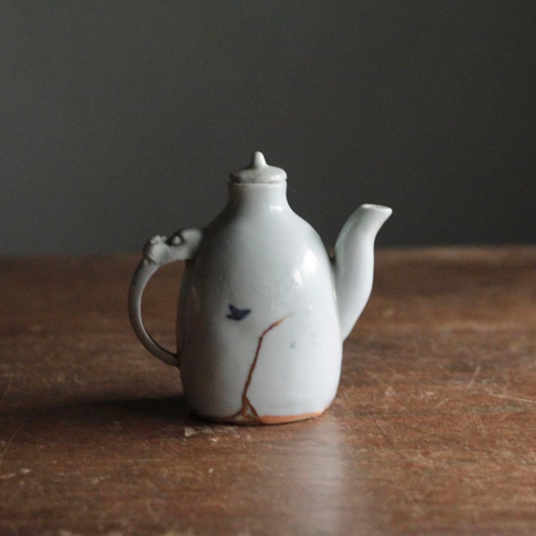 平戸焼 染付 水注 酒次 化粧水入れ 古美術 古道具 アンティーク 疵直し