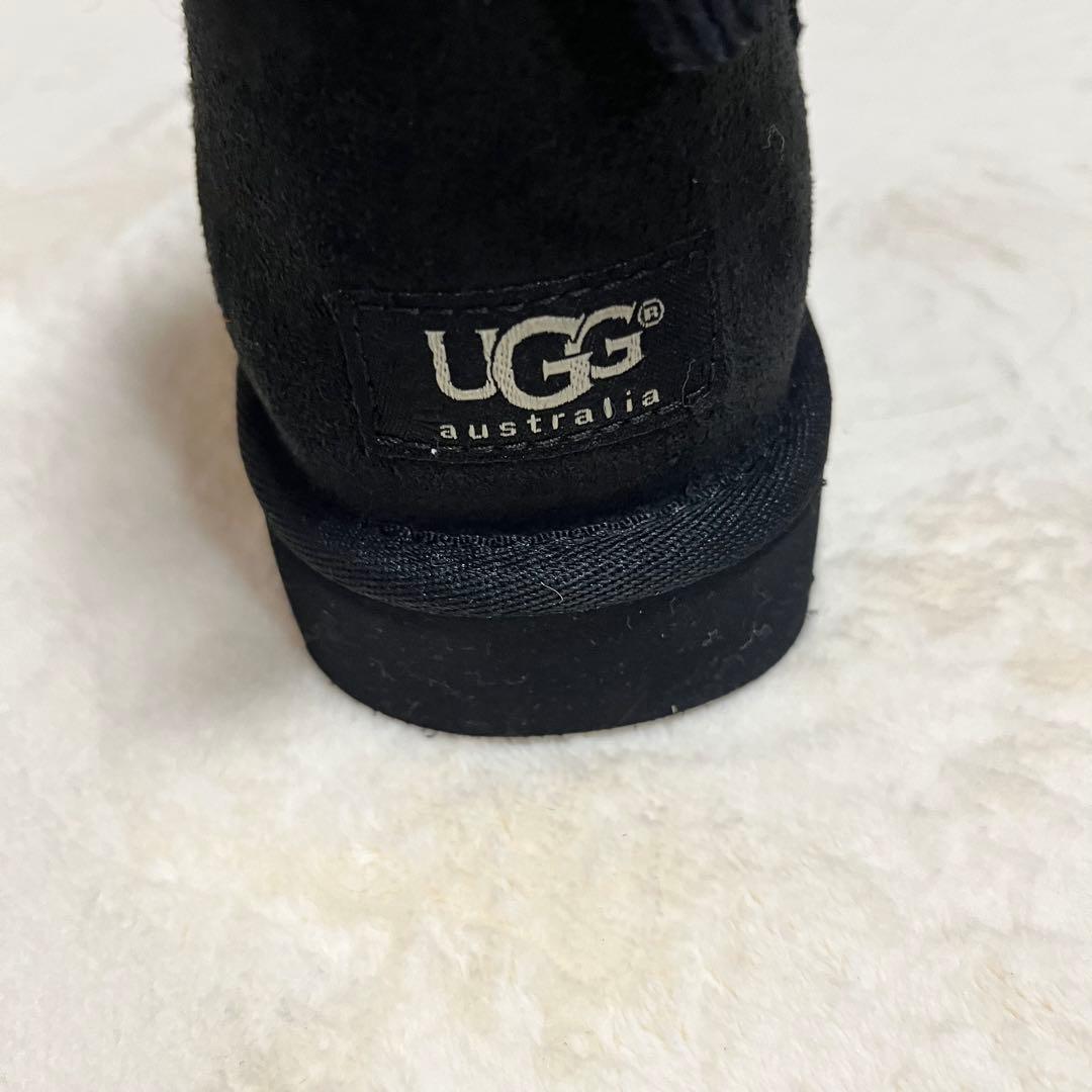 アグUGG W MINI BAILEY BOW CORD ブラック 07 24