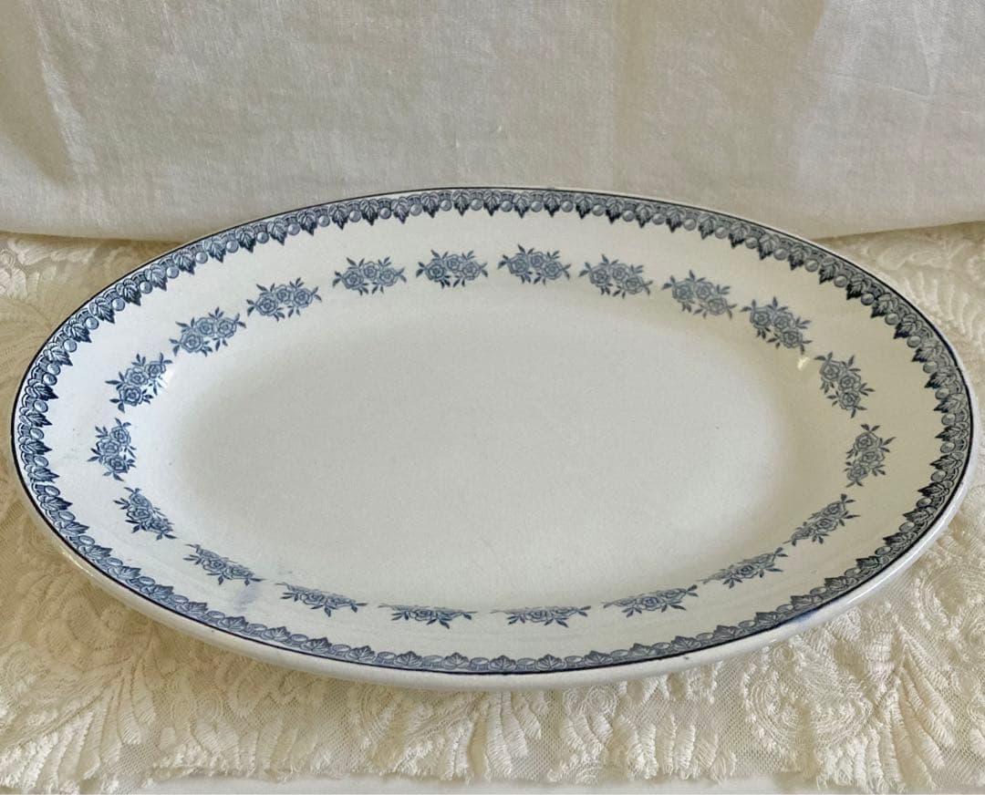 フランス　アンティーク　サンタマン　皿　プレート　オーバル