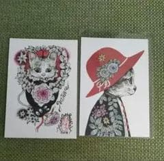 猫のイラスト版画ポストカードセット