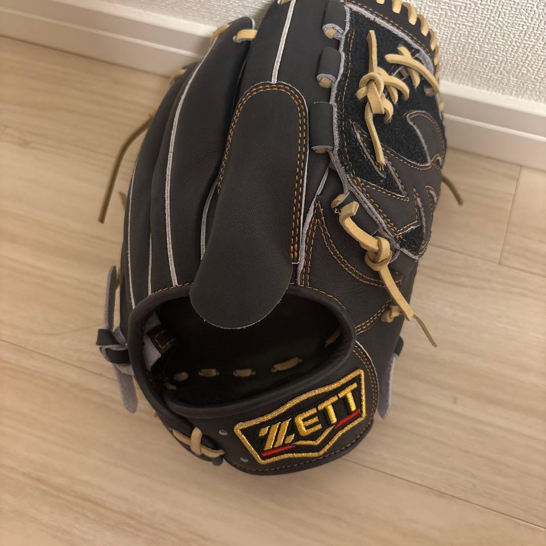 ZETT 黒 レザー 軟式野球グローブ