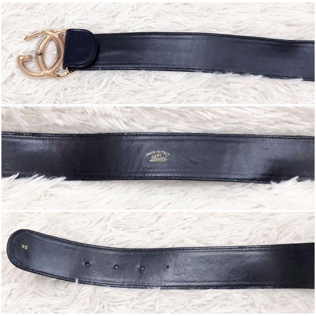 【美品✨】グッチ　オールドグッチ　Gバックル　ゴールド　ウエストベルト