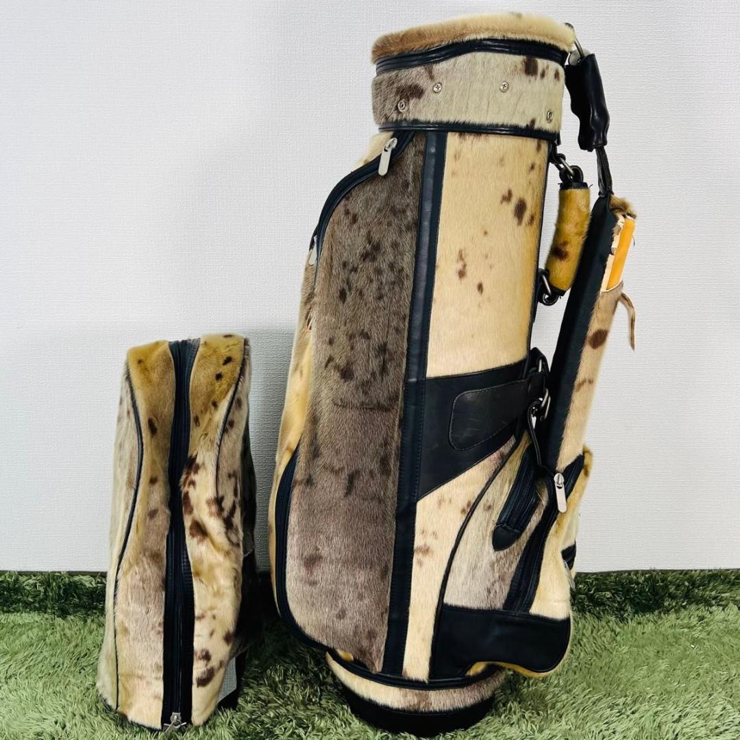 東京書芸館 あざらし本革 キャディバッグ カート式 超希少 アザラシ 海豹