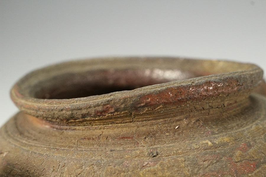 茶道具 南蛮 水指 時代 二重箱 旧家蔵出 送料無料(K-XA847)