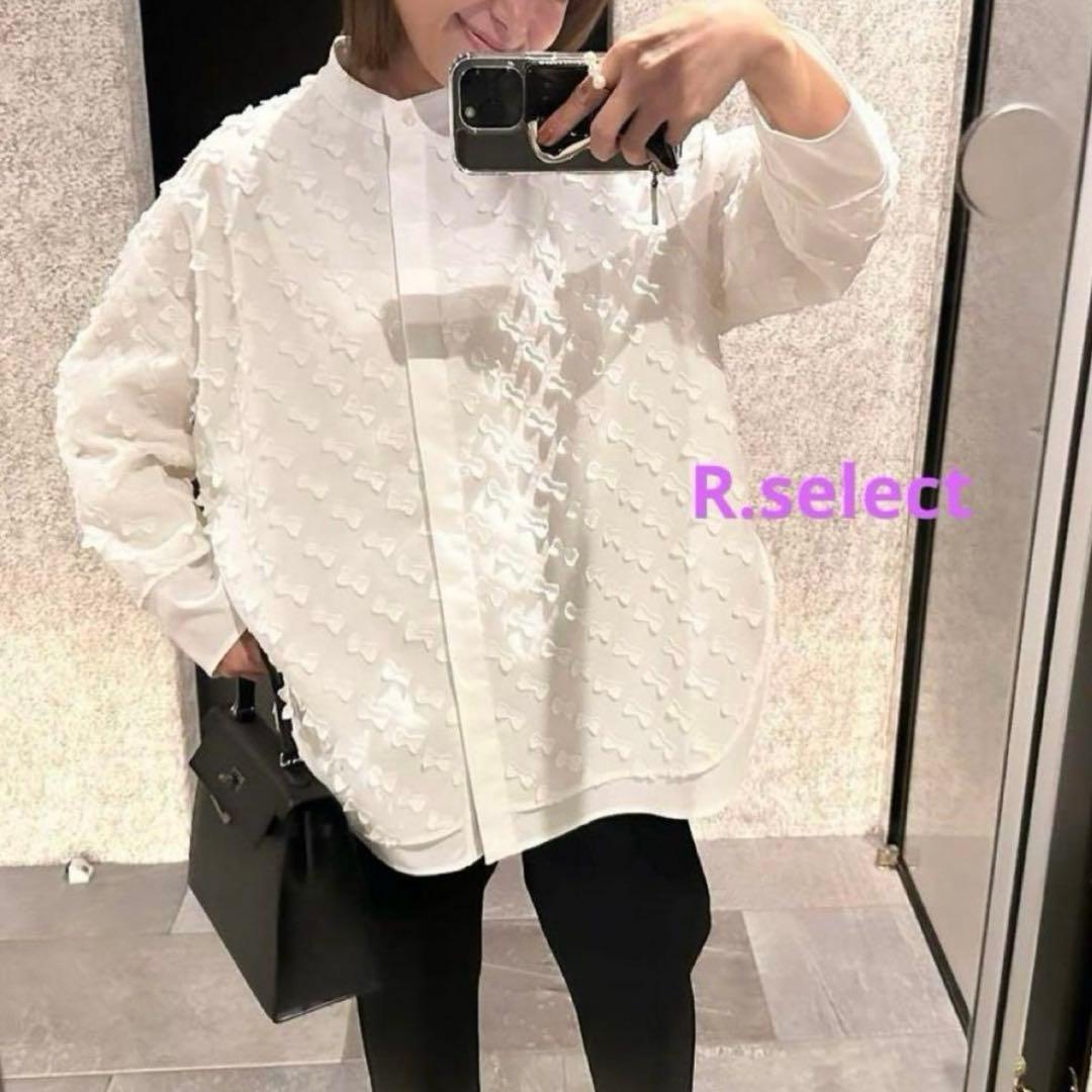 yori ヨリ キティリボンレイヤード ブラウス 白 シャツ ホワイト リボン