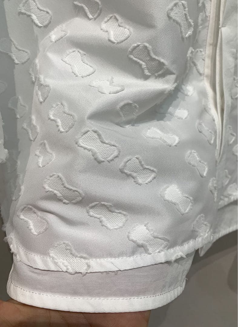 yori ヨリ キティリボンレイヤード ブラウス 白 シャツ ホワイト リボン