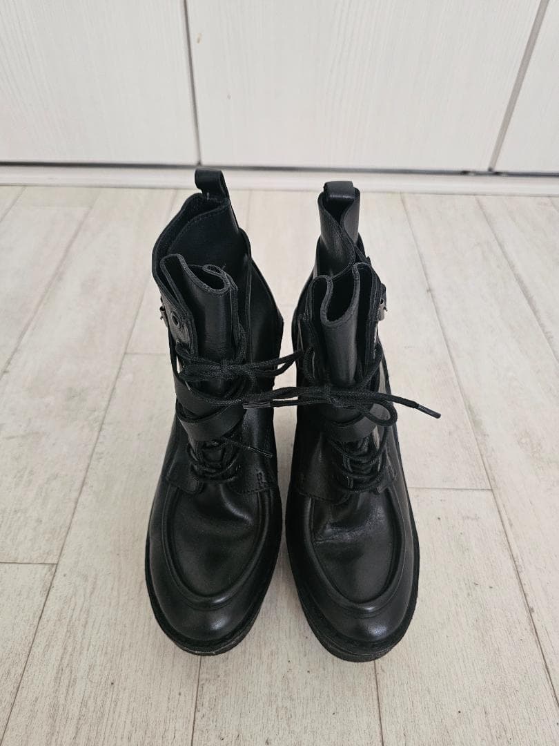 Pierre Hardy レザー ウェッジブーツ 黒 40 本革 ショートブーツ