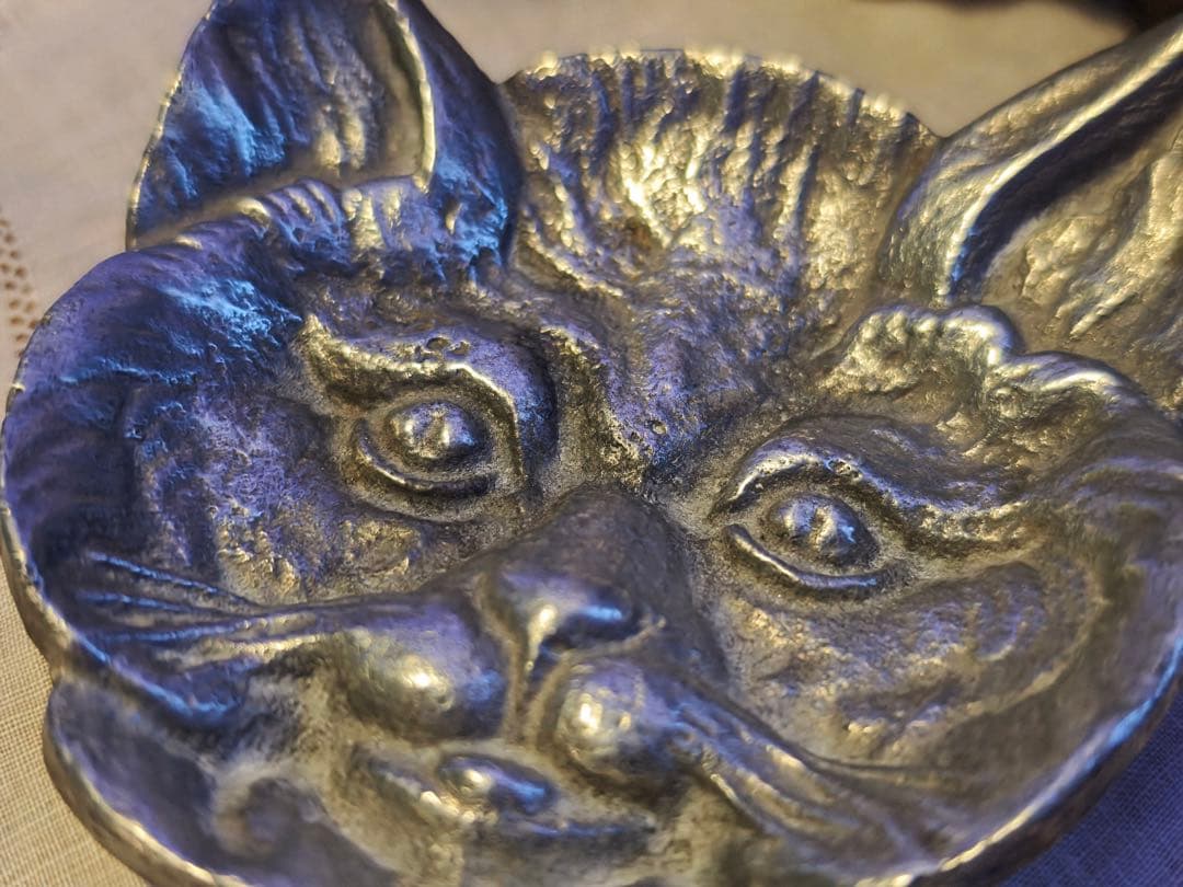 Chat ねこ Vide poche シルバートレイ　フランスヴィンテージ