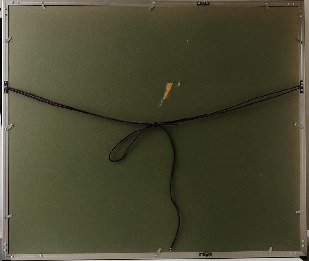 水墨画 在銘 花鳥図 紫陽花と雀 額装 あじさい 縦72㎝ 横85㎝ F35号