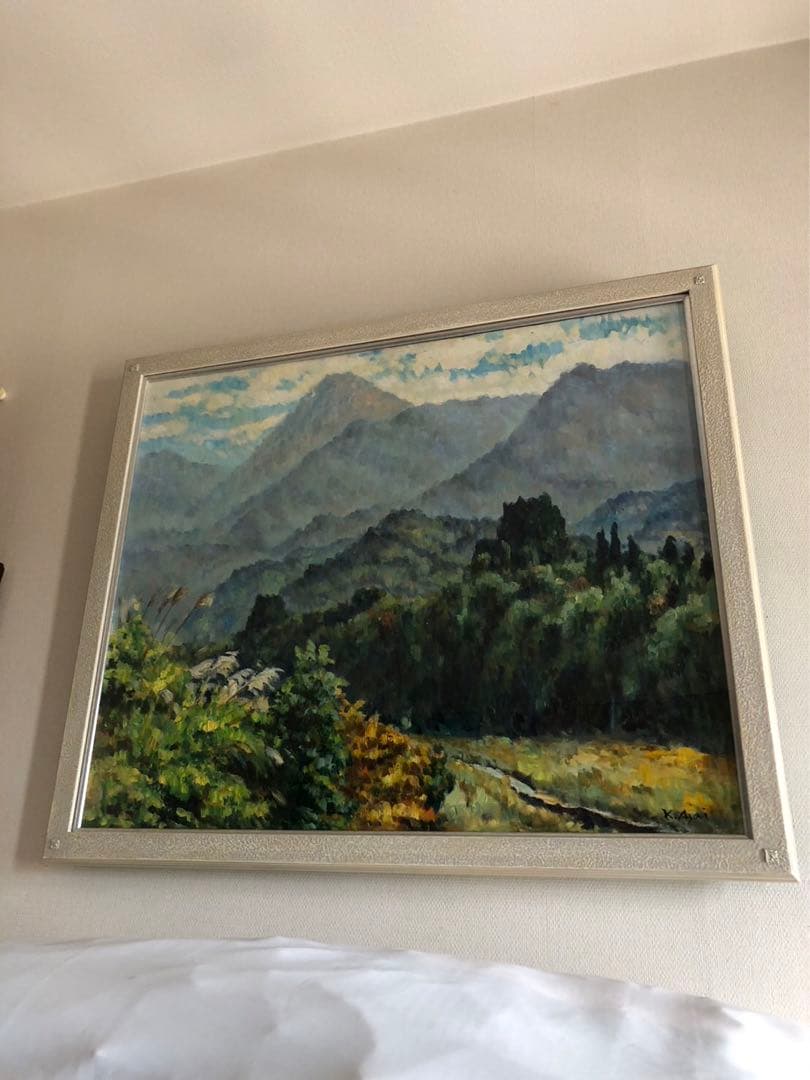 富山の画家・浅井景一作の油彩画　タイトル『焼岳の遠望』サイズF20号　本物