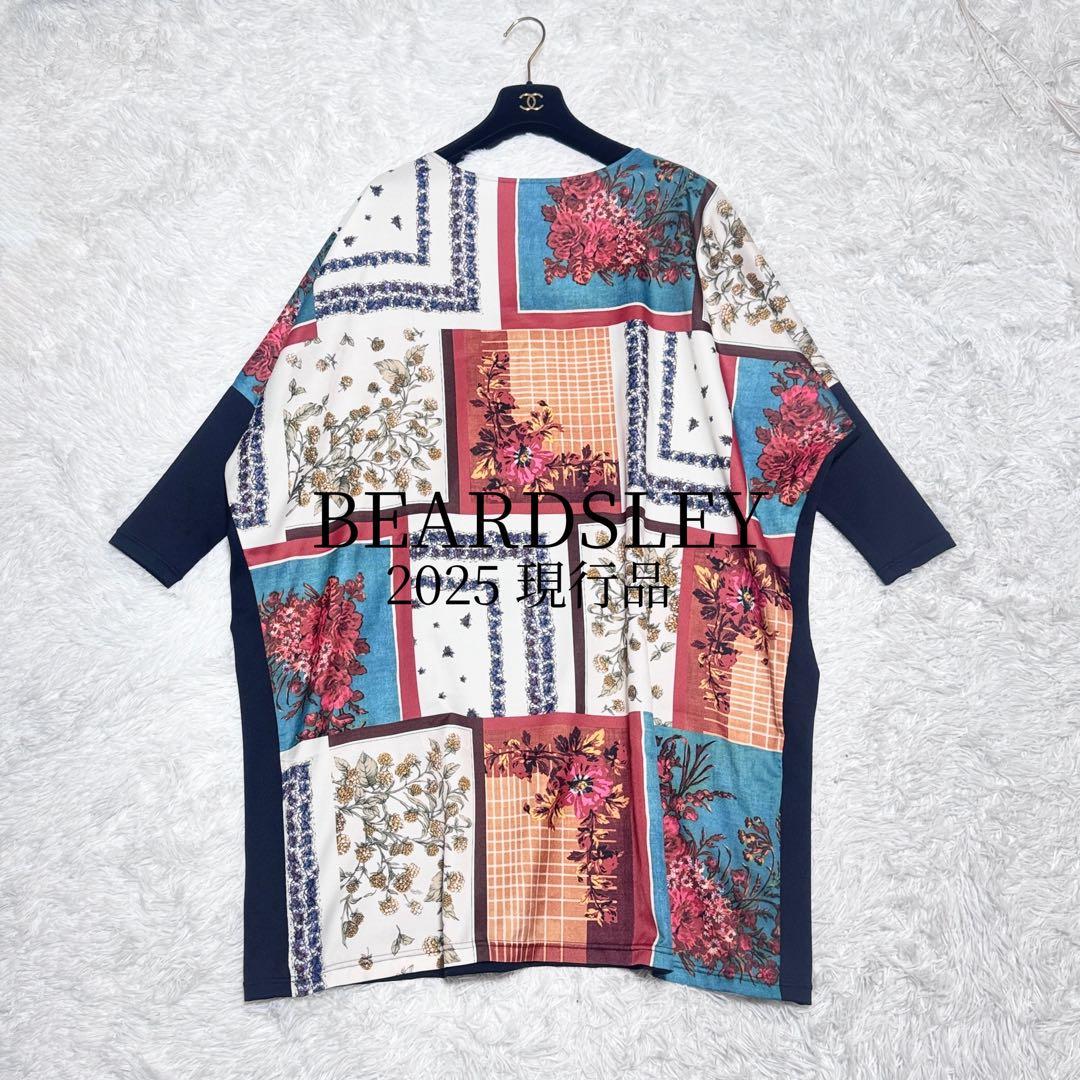 25年 極上美品 BEARDSLEY スカーフパッチワークプリントワンピース