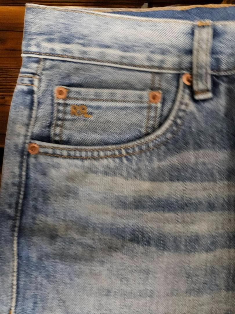 nickRRL HIGH SLIM セルビッジデニム ライトブルー（34）