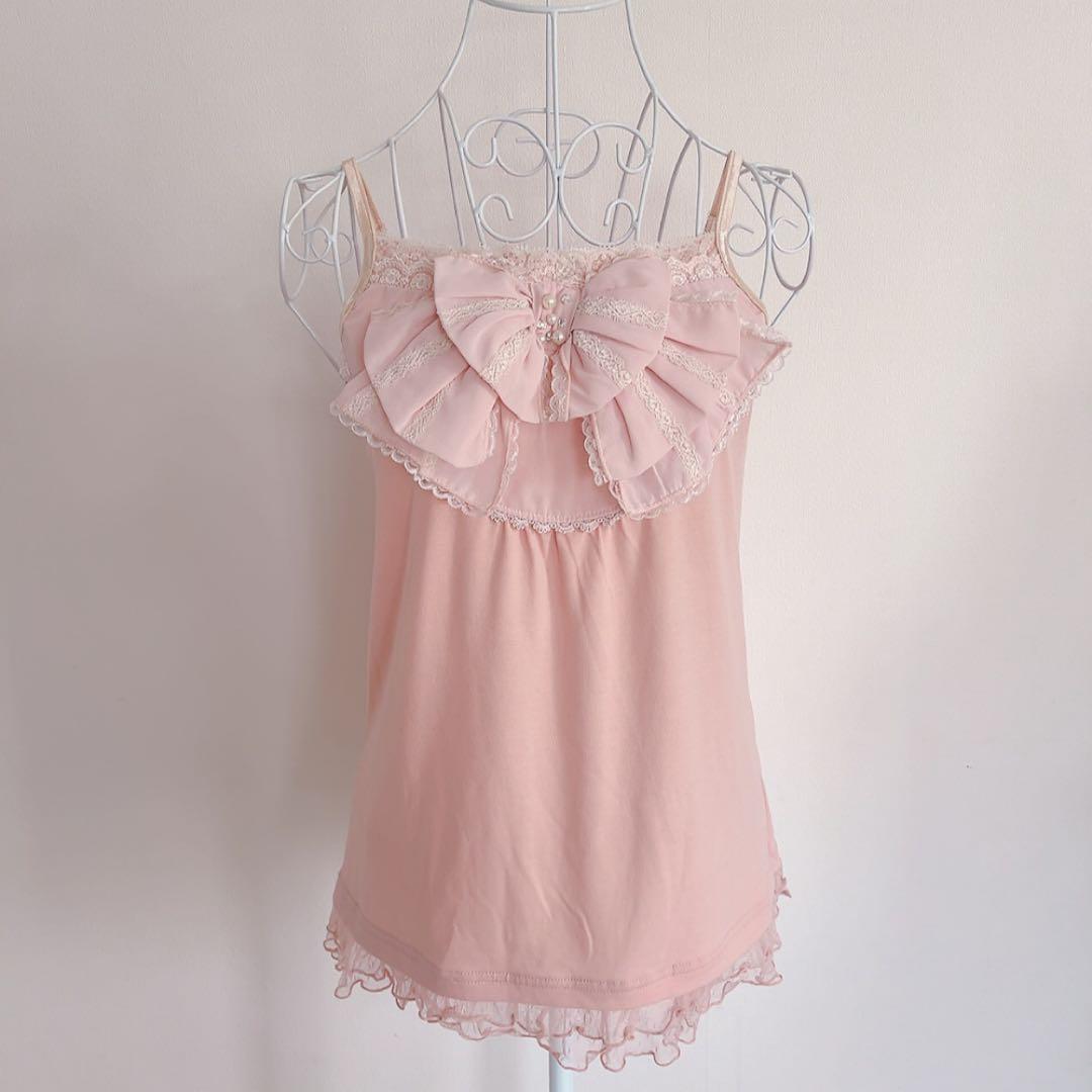 アクシーズファム　リボンキャミソール　y2k フェアリーグランジ　バレエコア