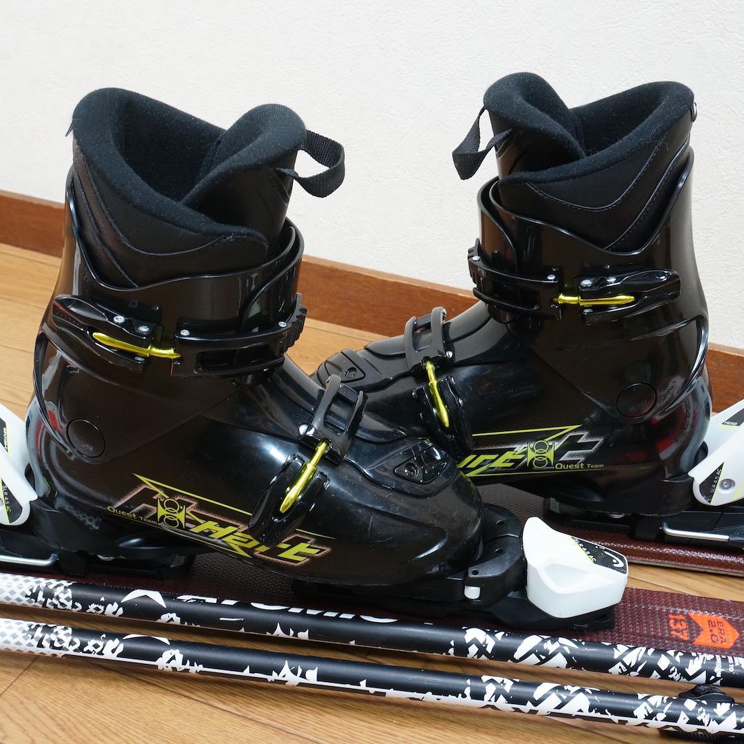 メンテ済 137cm 靴25cm HEAD カービングスキーセット (140