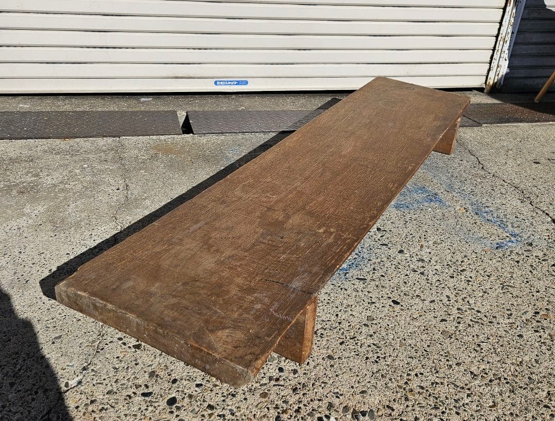 日本のアンティーク 古い裁板 在銘 無垢 一枚板 裁ち台 作業台 ヴィンテージ