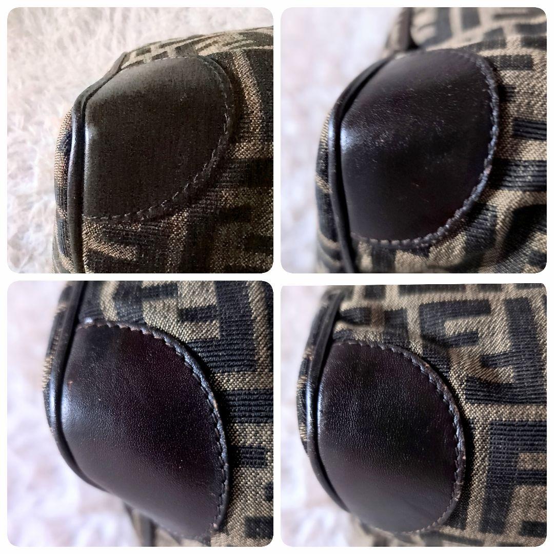 FENDIフェンディ ズッカ柄 キャンバス×レザー ハンドバッグ ボストンバッグ