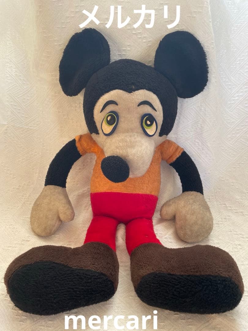 【希少】ビィンテージ　ミッキー マウス　特大ぬいぐるみ　1970年代〜80年代