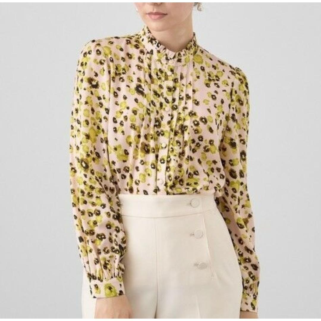 24SS アナイ レオパードプリントスタンドフリル ブラウス サイズ36