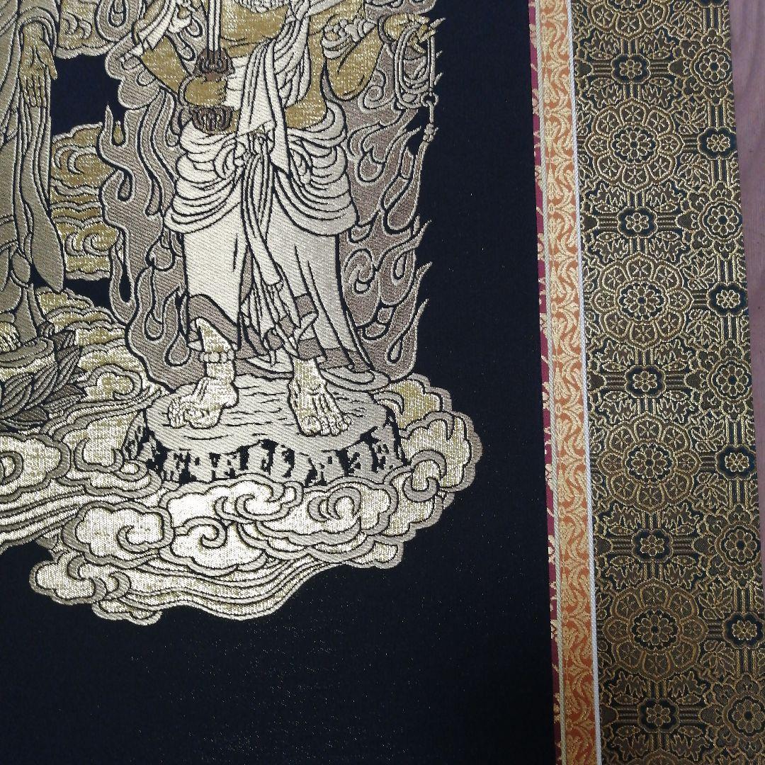 掛軸 金糸 高級西陣織 十三佛 善光寺大勧進箱書き 二重箱