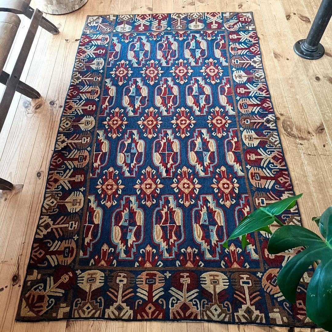 【はる】80s 総刺繍！ ヴィンテージ タペストリー ヴィンテージラグ