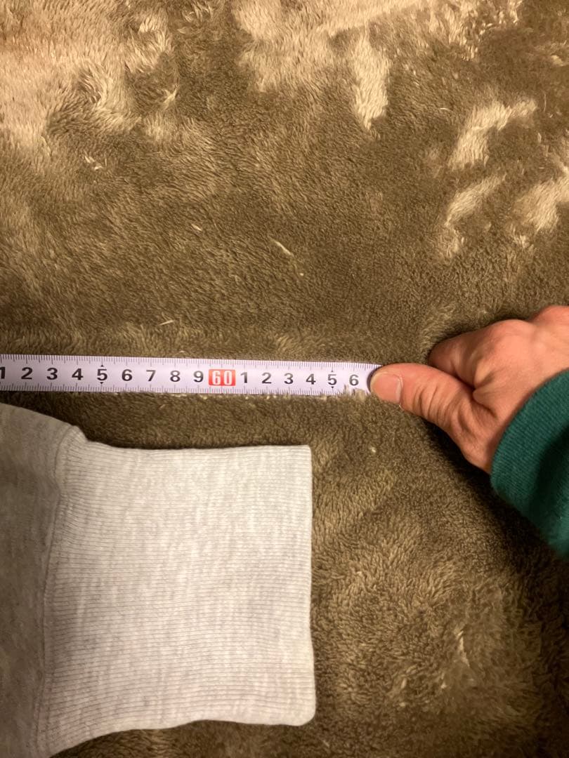 タグ無しチャンピオンリバースウィーブ　トレーナー3段プリント グレー