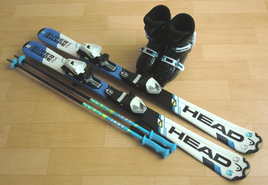 ■■送料無料■HEAD■子供用スキーフルセット■板117靴22■WAX済■■