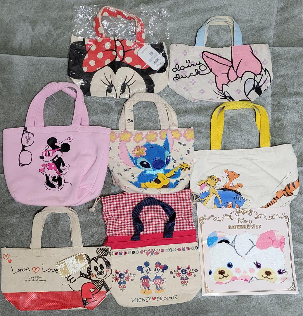 Disney キャラクター 小型トートバッグ & タオルハンカチ まとめ売り