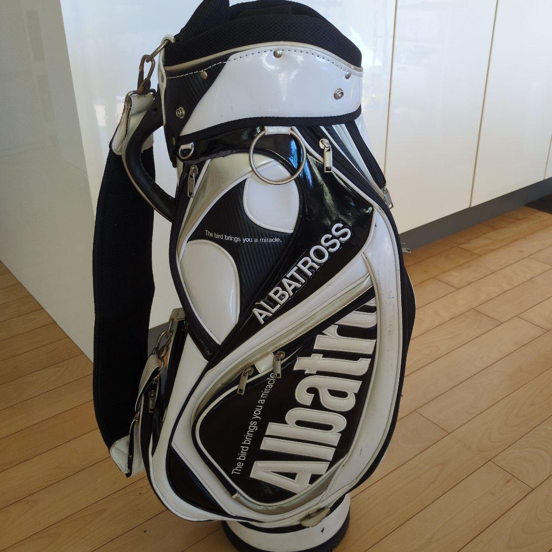 ALBATROSS ゴルフ！ キャディバッグ ブラック/ホワイト