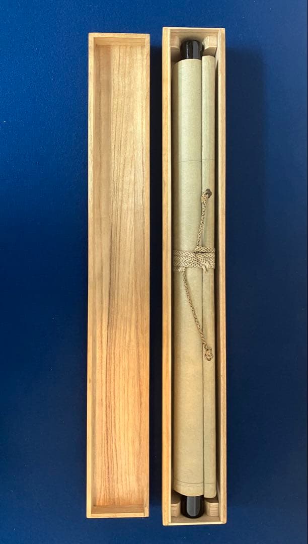 立原杏所【青緑山水 図】　絹本　掛軸