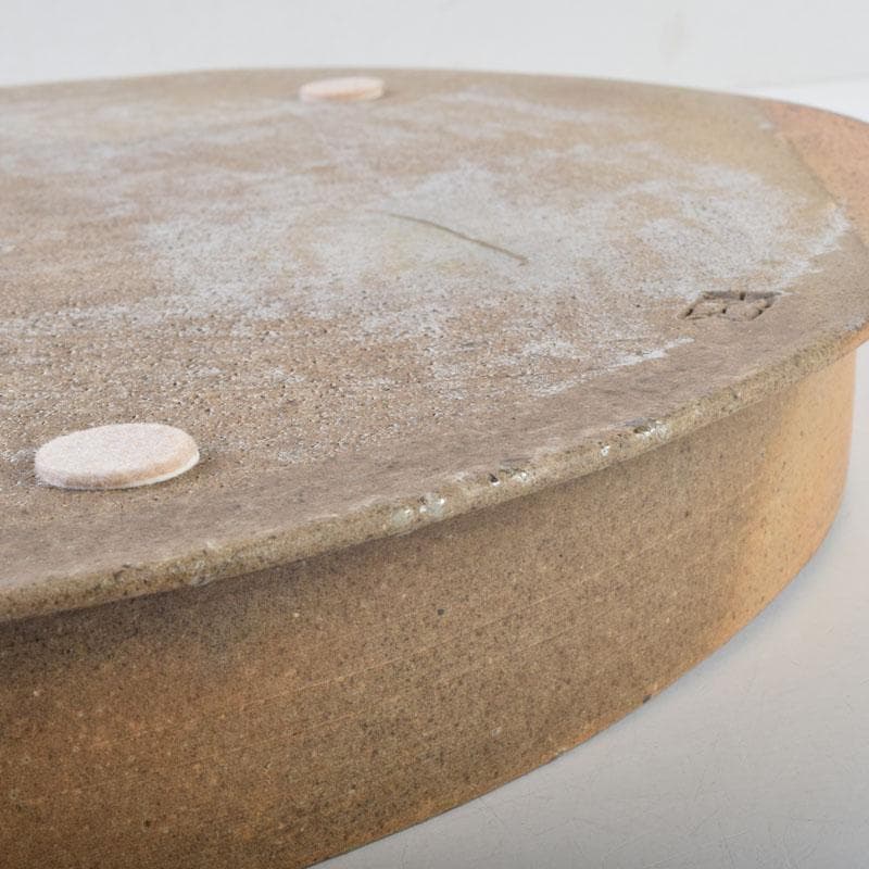 和食器　焼〆　南蛮皿　大皿　在銘　共箱　N　8740A