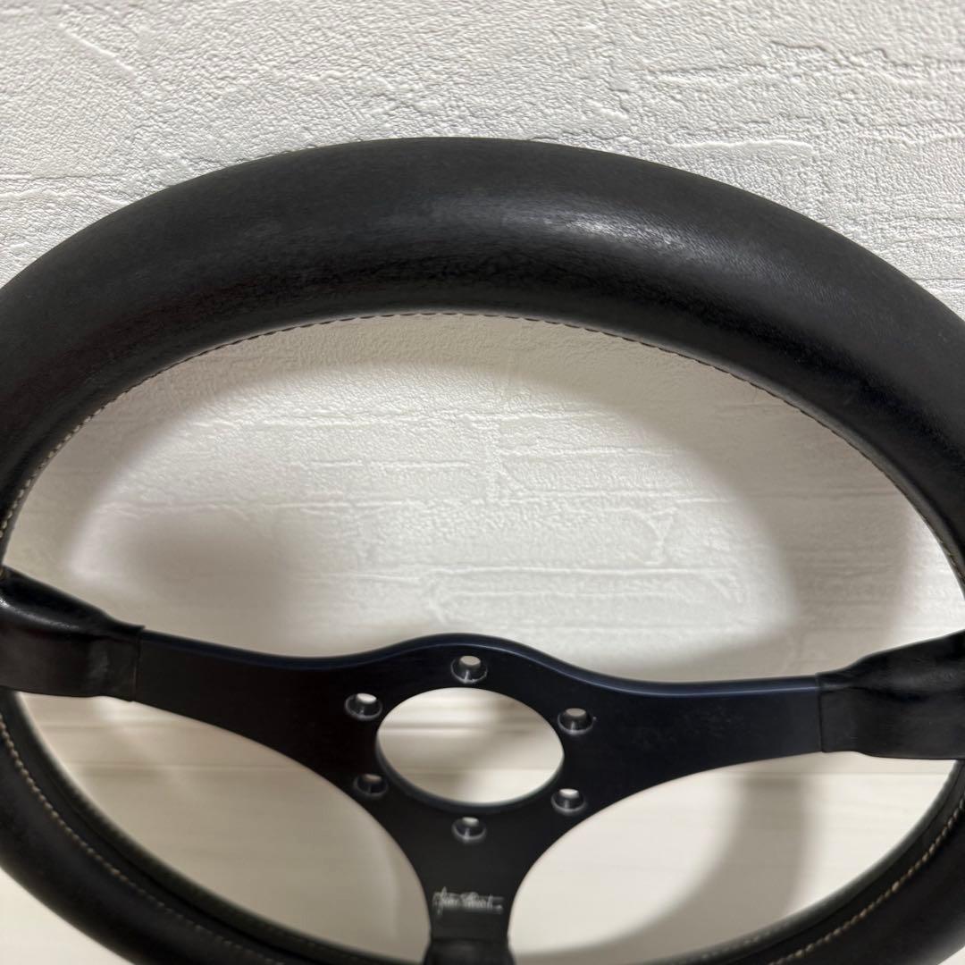 良品 MOMO JACKIE STEWART レザー巻 ステアリング 35cm