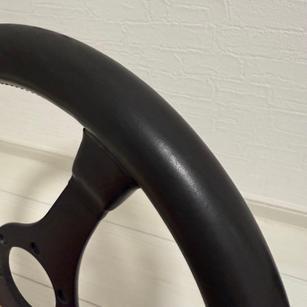 良品 MOMO JACKIE STEWART レザー巻 ステアリング 35cm